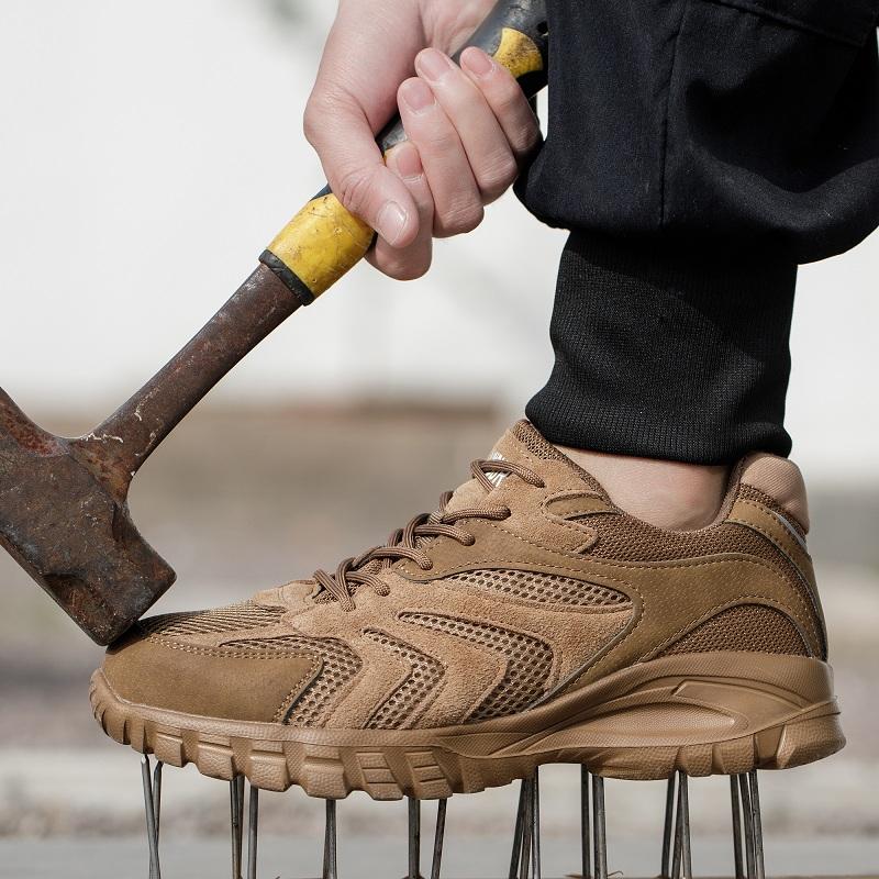 Breathable Men'S Safety Shoes European Steel Baotou Meets The Standard For Kevlar Work Shoes Protection Sneakers Lightweight