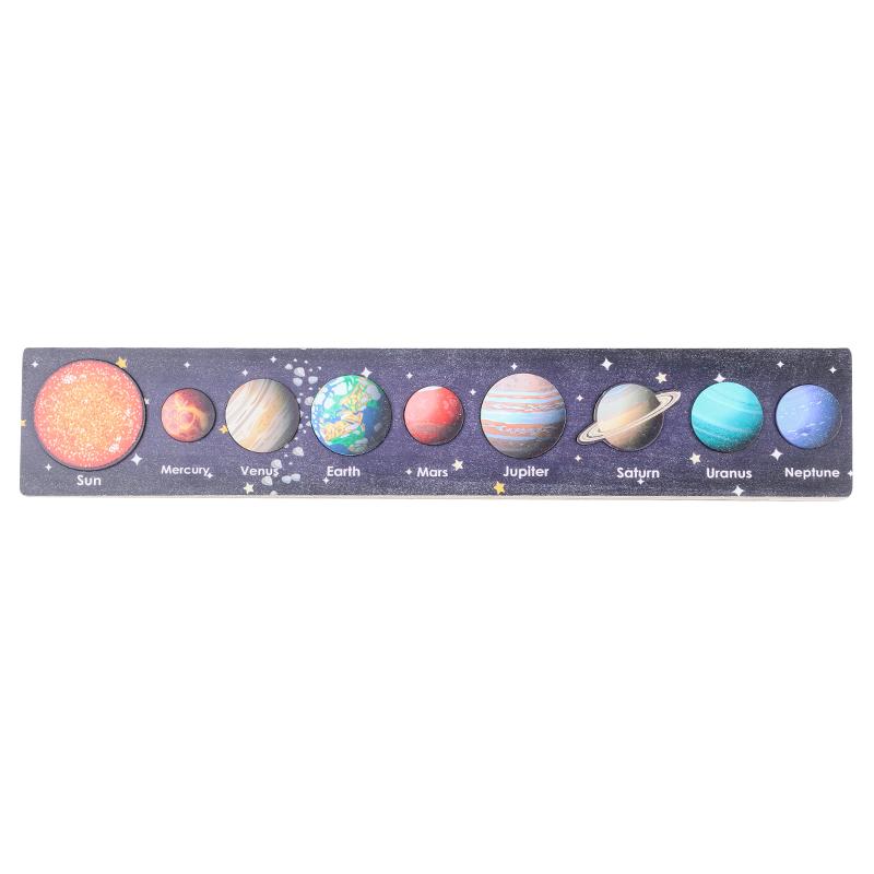 Neue Montessori Holzspielzeuge Acht Planeten Puzzle Erde Sonne Sonnensystem Planeten Planeten Kognition Lernspielzeug Kindergeschenke