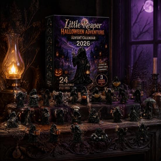 Resin Collectible Dolls Halloween Advent Calendar, 24 Day Countdown Box with Witch Ghost Unique Figurines Figurines, Spooky Toy Set for Kids,