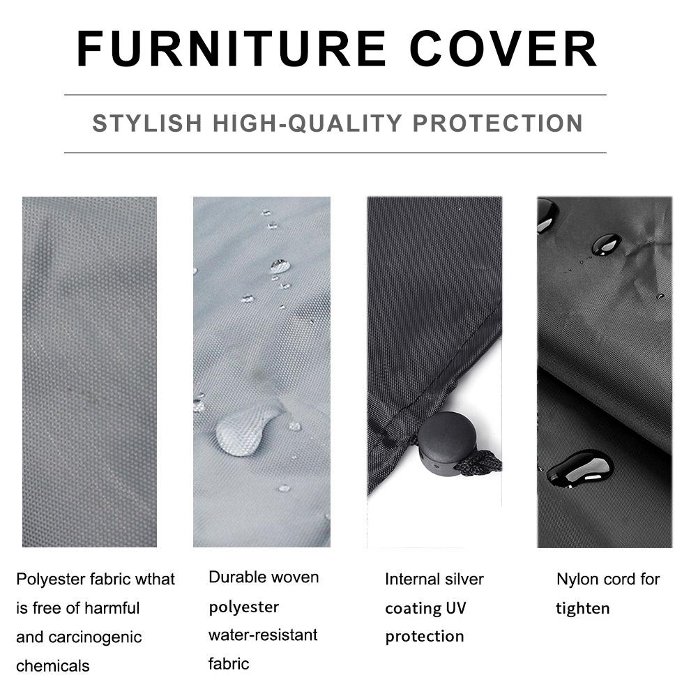 Garden Sunbed Cover Waterproof, Outdoor Patio Lounge Chair Recliner Protective Cover, All-Season Use