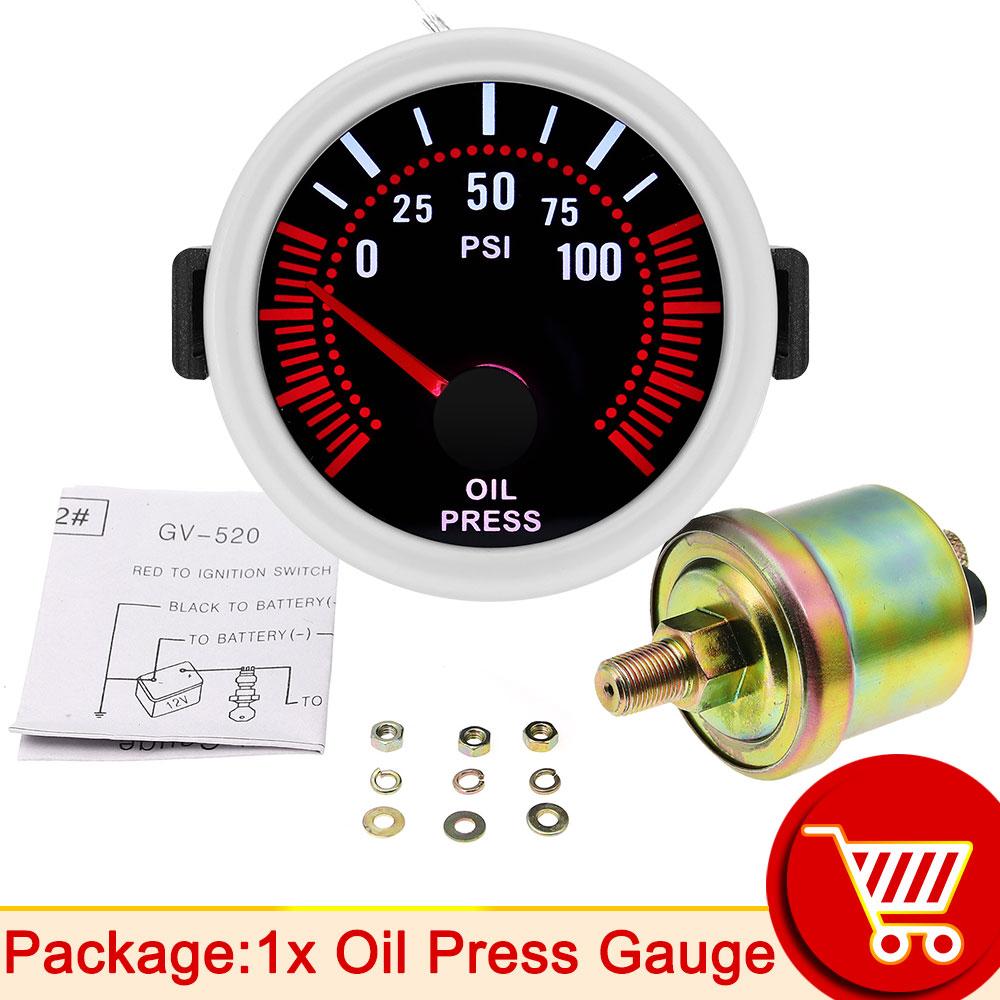 AD 52mm Turbo Boost Gauge -1-2 Bar Car Smoke Len Pointer Kit 1-30 PSI Water Temp Oil Pressure Gauge Tachometer Universal