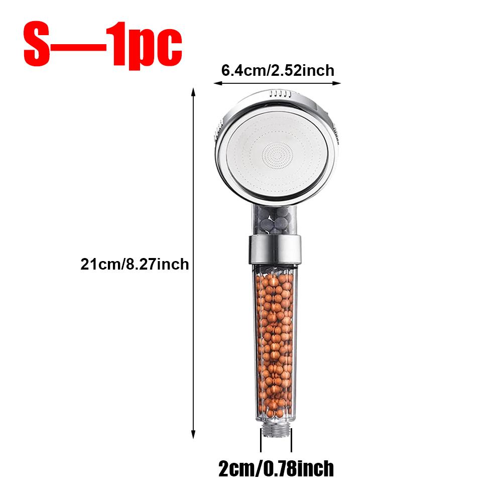 1-3Pcs Filtered Shower Head Bathroom ABS High Pressure Water Saving Spray Handheld Clear Showerheads with Filter Beads