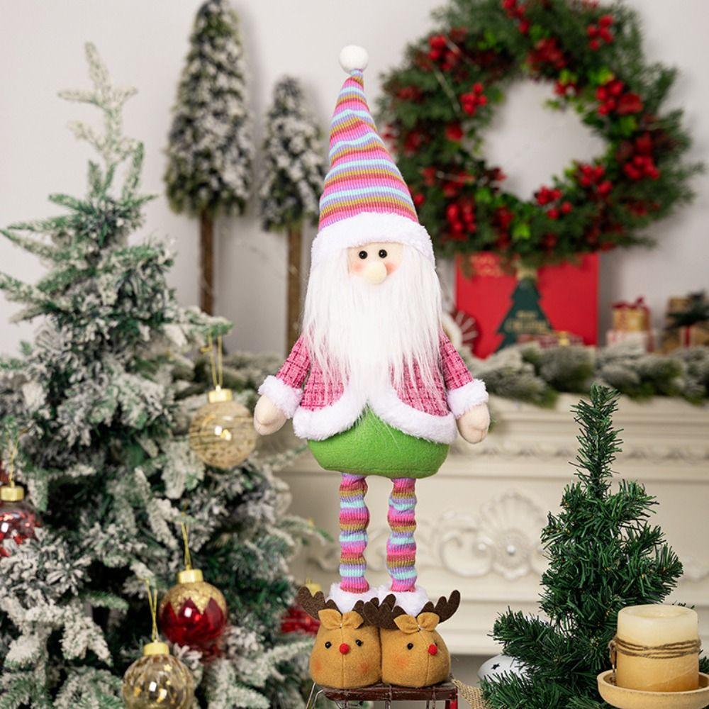 Colorful Santa Claus Snowman Retractable Doll Cute Merry Christmas Decoration  Home Decoration