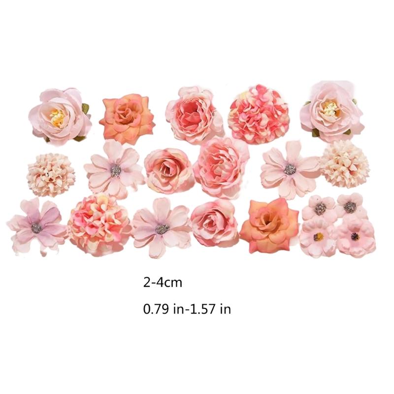 Set mit 40 künstlichen Seidenblumen für Hochzeitssträuße Rosen Pfingstrosen Dahlien Realistische Floralien Tischdekorationen