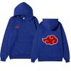 Unisex Naruto Akatsuki Hoodie, Double Side Red Cloud Symbol Print Anime Pullover Long Sleeve Hooded Sweatshirt