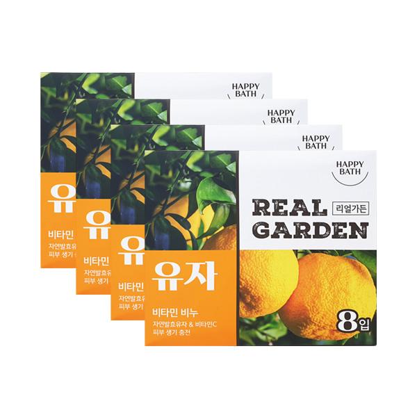 HAPPY BATH Real Garden Yuzu Vitamin Soap 90g x 8