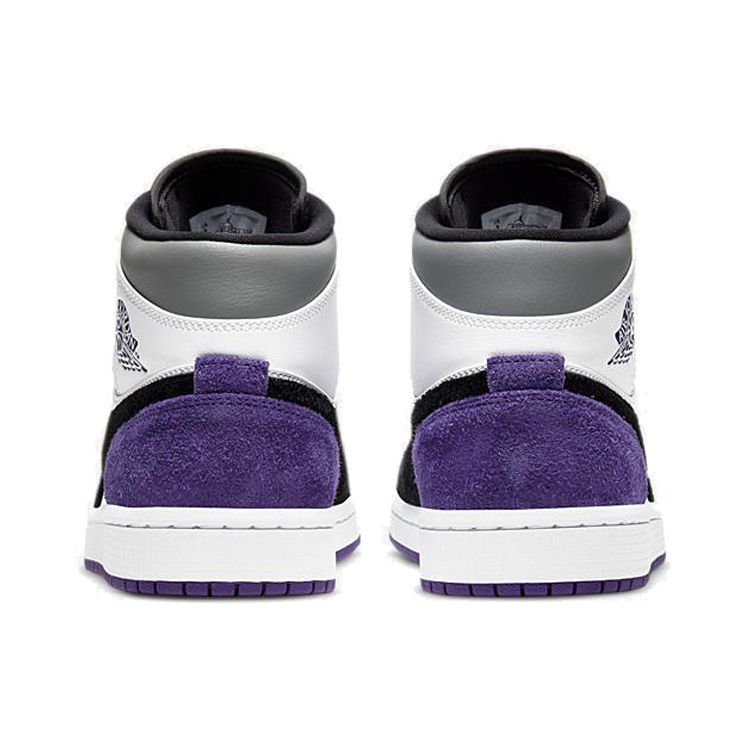 Air Jordan 1 Mid SE Varsity Purple Men Sneakers White Black Light-Solar-Flare-Heather 852542-105