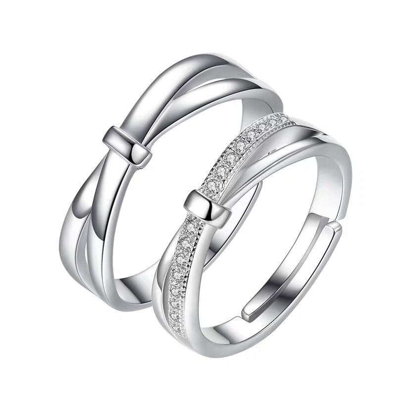 Classic Couple Rings For Men Women CZ Stone Trendy Wedding Lovers' Ring Jewelry Romantic Valentine's Day Present Ring Accessory
