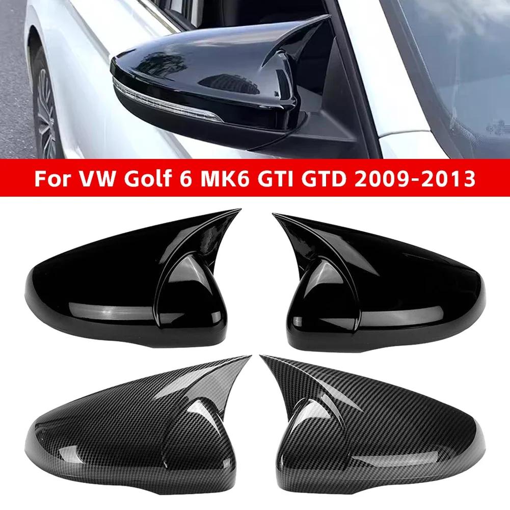 2x Carbon Look Seitenflügelspiegelabdeckung Für VW Für Volkswagen Golf 6 MK6 GTI GTD 2009-2013 Seitenrückspiegelkappenabdeckung