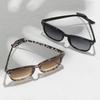 2pcs Vintage Black Square Sunglasses Woman Luxury Brand Small Rectangle Sun Glasses Female Gradient Clear Mirror Oculos De Sol