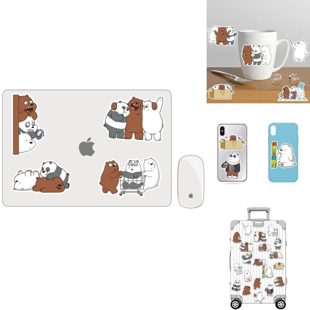 Lebhafte 37 Stück We Bare Bears Wasserdichte Graffiti-Aufkleber für Gepäck und Elektronik