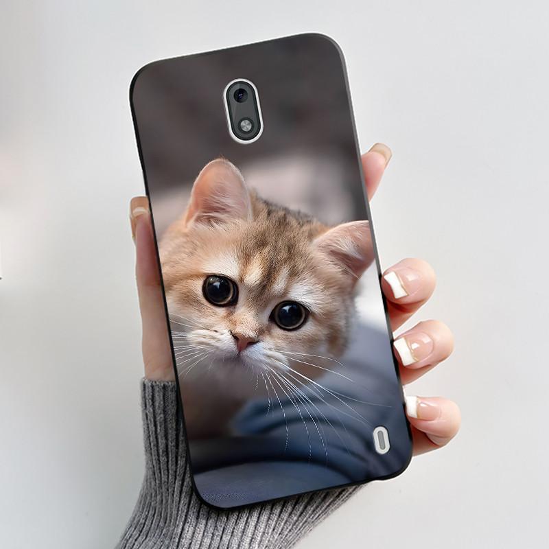 Casing For Nokia 2 2.1 2.2 3 3.1 Case Aesthetic Fashion Cute Cat Shockproof Back Cover Black Slim Soft TPU Silicone Phone Case