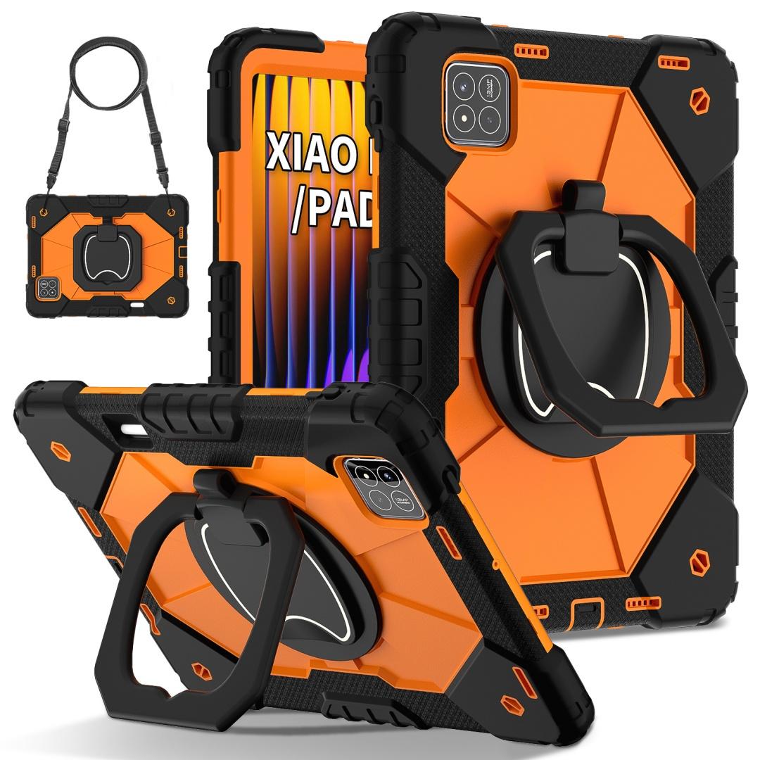 

Для Xiaomi Pad 7 / Xiaomi Pad 7 Pro.360° вращающаяся рукоятка прочная защитная подставка TPU+PC 3в1 противоударный противоударный чехол для планшета и ПК Xiaomi Pad 7 Pro оранжевый