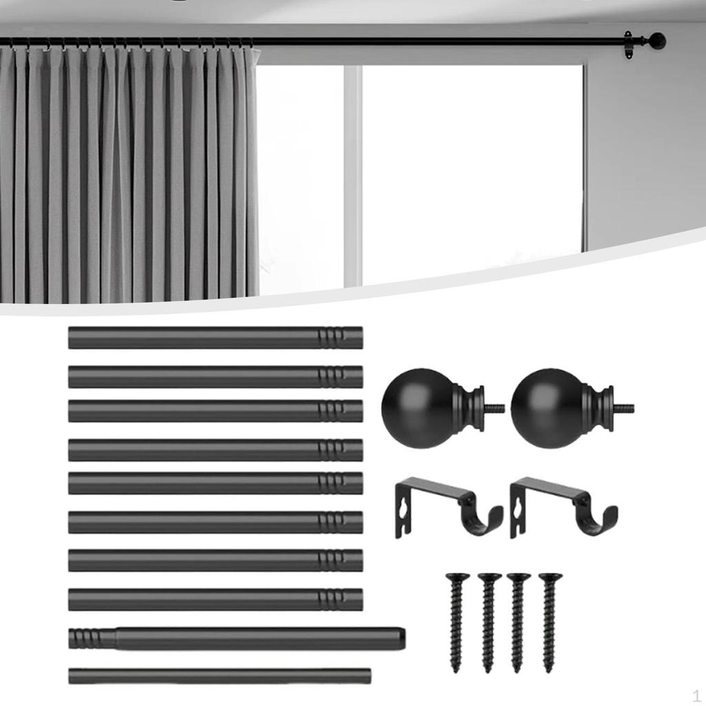 Adjustable Curtain Rod Set with Brackets for Home And Bedroom