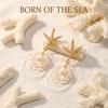 Exaggerated Metal Starfish Drop Earrings for Women Elegant Imitation Pearl Shell Dangle Earrings Summer Party Jewelry Gifts