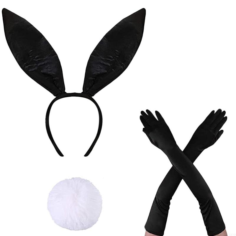 AXYD Rabbit Costume Easter Bunny Costume Set Bunny Cosplay Headband Tail Collar