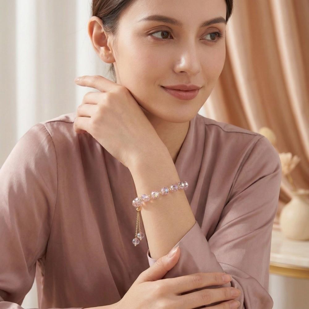 Shiny Crystal Stone Beads Bracelet Fashion Hand Chain New Elasticity Rope Bracelet Daily