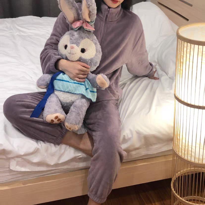 Dam Förtjockad Dragkedja Hemma-kläder: Sportpyjamas för höst/vinter