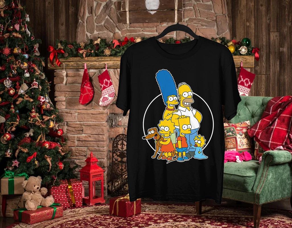Vintage The Simpsons Family Short Sleeve Cotton Black S-4XL Unisex Shirt TR357 XXXXL