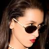 Ladies sunglasses, rimless oval sunglasses, pearl embellished sunglasses.