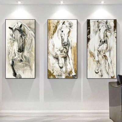 Poster cu animale abstracte calul și pictură pe pânză tipărită pentru camera de zi Lucrări de artă în stil modern Poze de artă de perete Decor pentru casă fără cadru