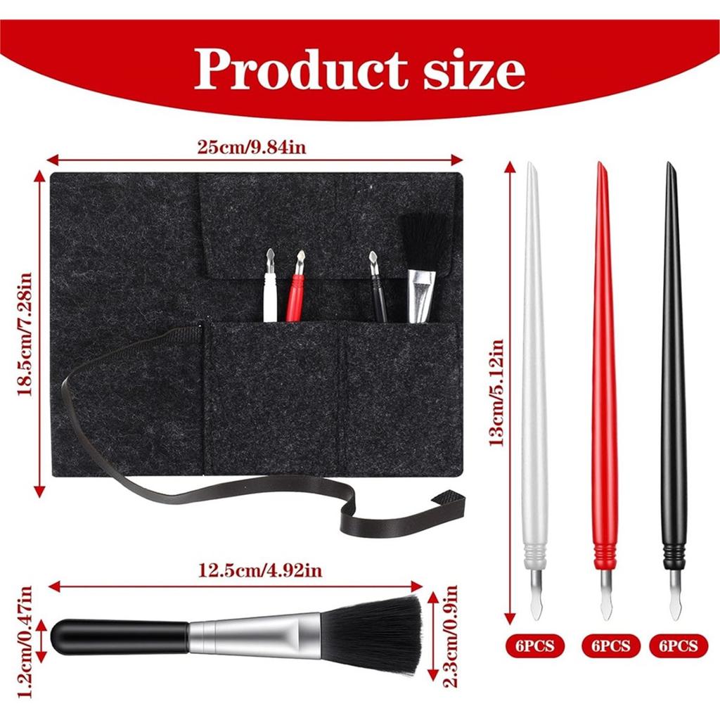 20pcs ScratchArt Tools Stylus Sticks Tools for Adults with Bag Pen Color Pens Paper Painting Scratchboard Crafts Set