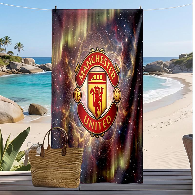 Manchester United Printed Beach Towel Quick Dry Soft TowelPortable Large Rectangular Beach Blanket for Travel Swimming Pool