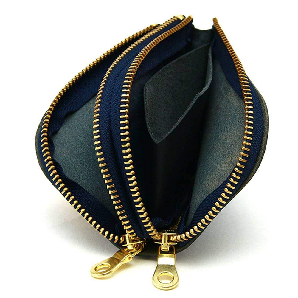 AGILITY affa "Pair" Coin Case, Card Case, Double Zipper, L-Shaped Zipper, Key Ring, Leather