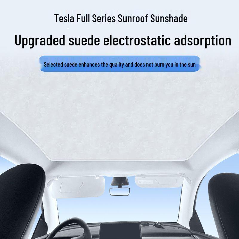 Tesla Model Y/3 S/X Suède Elektrostatisch Zonnescherm Luifel