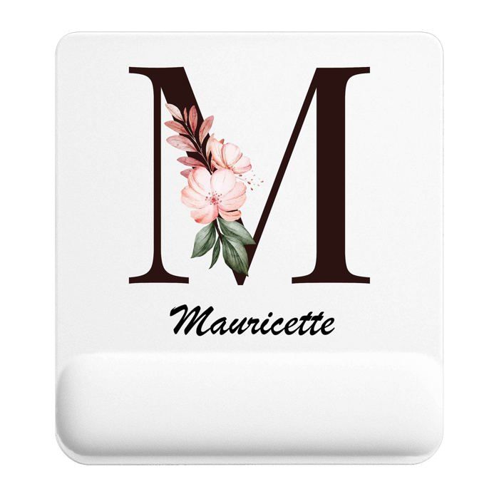 Tapis de souris - PLANETEE - Mauricette Lettre Fleur - 22x18 cm - Épaisseur 3 mm - Impression sublimation HD