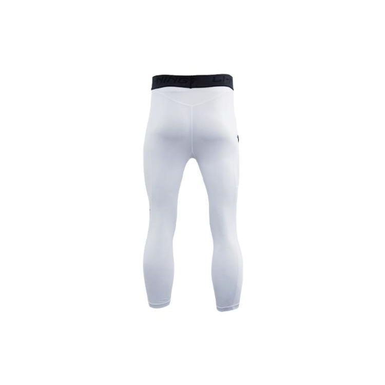 Li-Ning Color Block Slim Fit Stretch Knit Cropped Sports Pants Men Bottoms White AUQS059-2