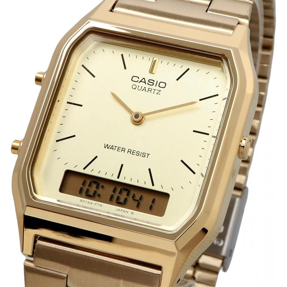 Casio Ana Digi Quartz Wristwatch Vintage Series Aq 230ga 9dmq Unisex Dual Time