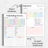 75 Target Soft Challenge Planner Notebook, 75 Easy Soft Challenge Tracker Planner Journal Bundle Editable