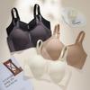 Glue bra gathered fixed cup jelly soft support big chest thin full cup large size bra one piece