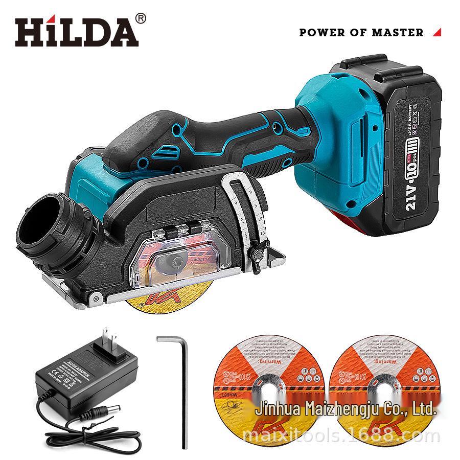 21V Rechargeable Mini Electric Angle Grinder & 3-Inch Circular Saw for Cutting, Grinding, Polishing, and Grouting.