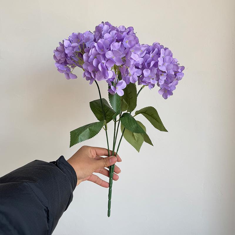 5-Head Silk Hydrangea Fake Flowers for Wedding Décor and Home Arrangements