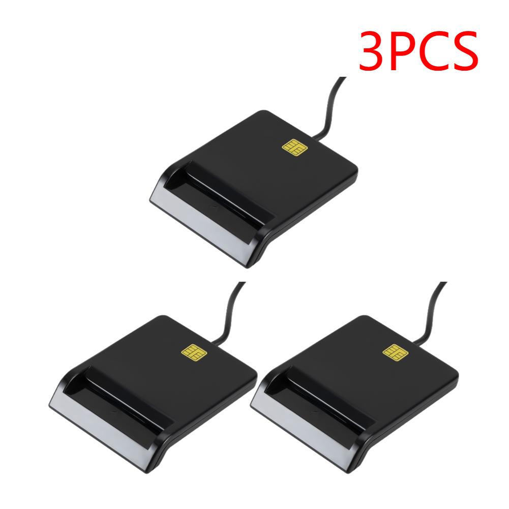 11-3PCS USB Smart Card Reader Stable Operation Reliable Simplicity for DNIE ATM CAC IC ID SIM Card Cloner Connector Windows