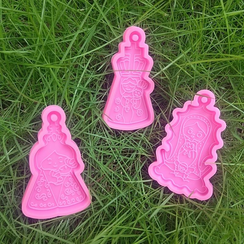 Silicone Mold Epoxy Resin Casting Mould for Making Nun Shaped Keychains Backpack Decorations and Religious Pendants