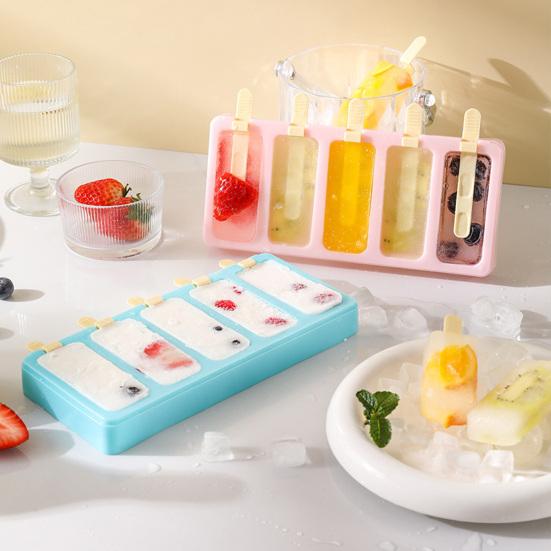 Eisform, Stapelbarer Eis am Stiel Hersteller mit Deckel, BPA-Freie Leicht zu Lösende Plastik Eis am Stiel Form für Selbstgemachten Joghurt