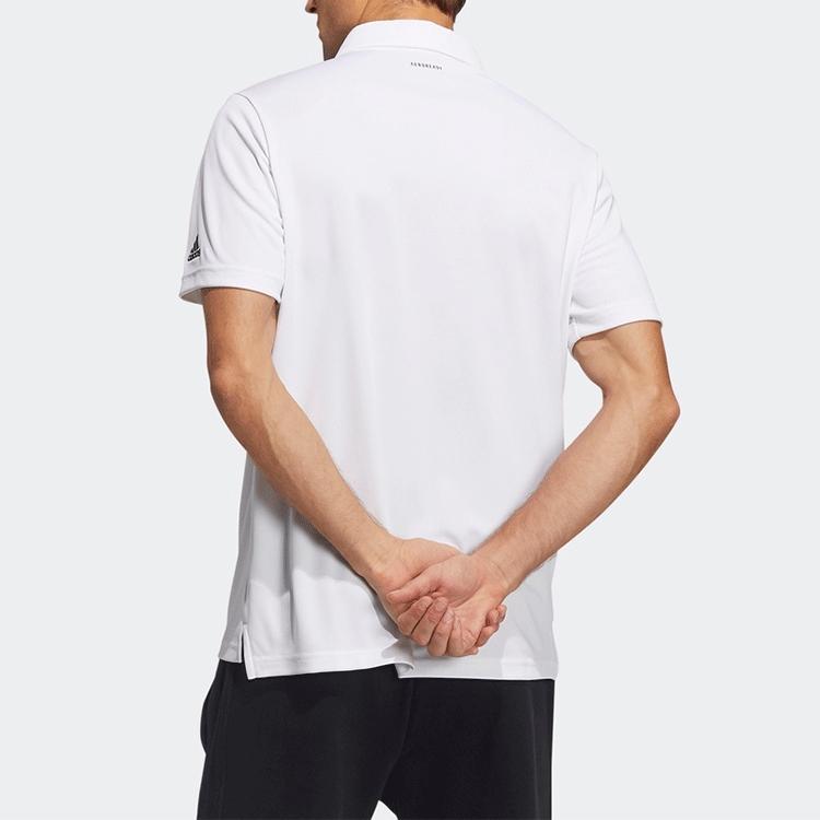 Adidas Solid Color Sports Casual Short Sleeve Polo Shirt Men Tops White GN0810