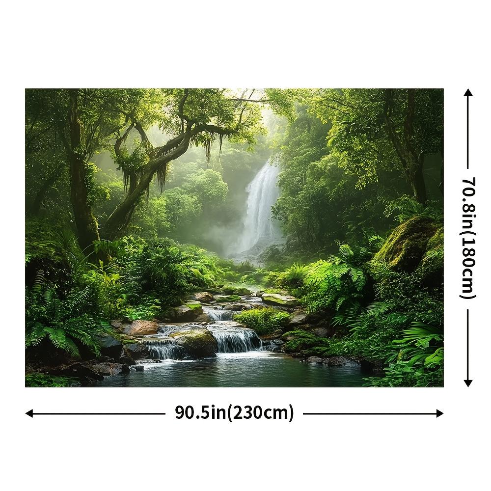 1 Piece, Large Green Forest Decorative Backdrop, Suitable for Spring Decoration, Made of Durable Polyester Fiber