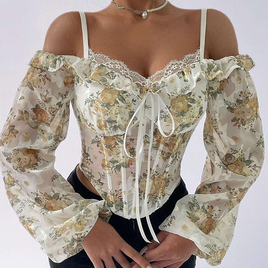 Luźny top bez rękawów z kwiatowym wzorem i marszczeniami dla kobiet - Nowości Wiosenne