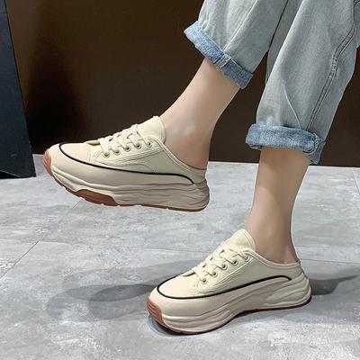 Schuhe für Damen 2024 Marke Schnürschuhe Damen Hausschuhe Herbst Geschlossene Zehen Gemischte Farben Plateau Wasserdicht Lässige Sportliche Hausschuhe