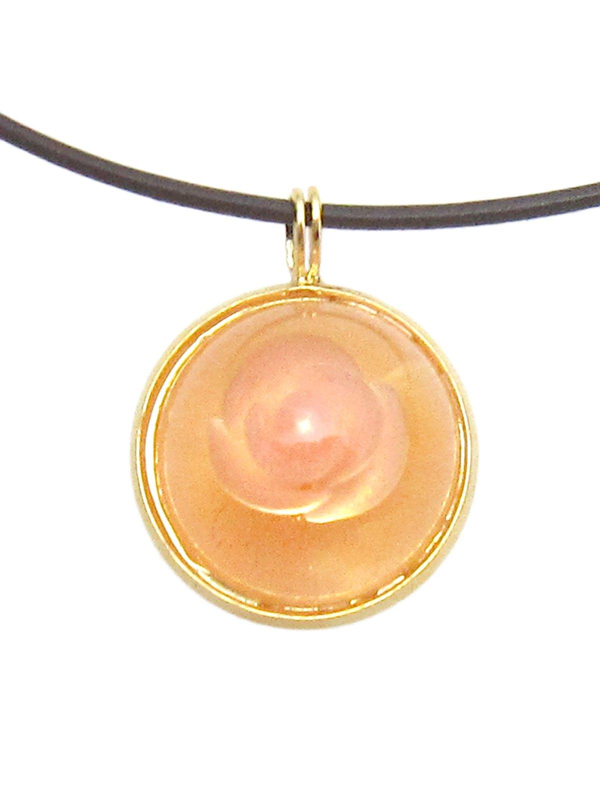 Cherry A658 Rose Quartz Resin Rose Choker Adjuster Natural Stone Power Stone, Resin, Quartz