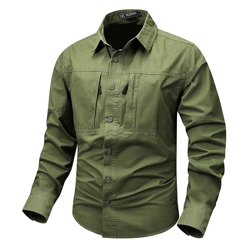 Men's 26 Styles Long-Sleeve Military Cotton Workwear Shirt