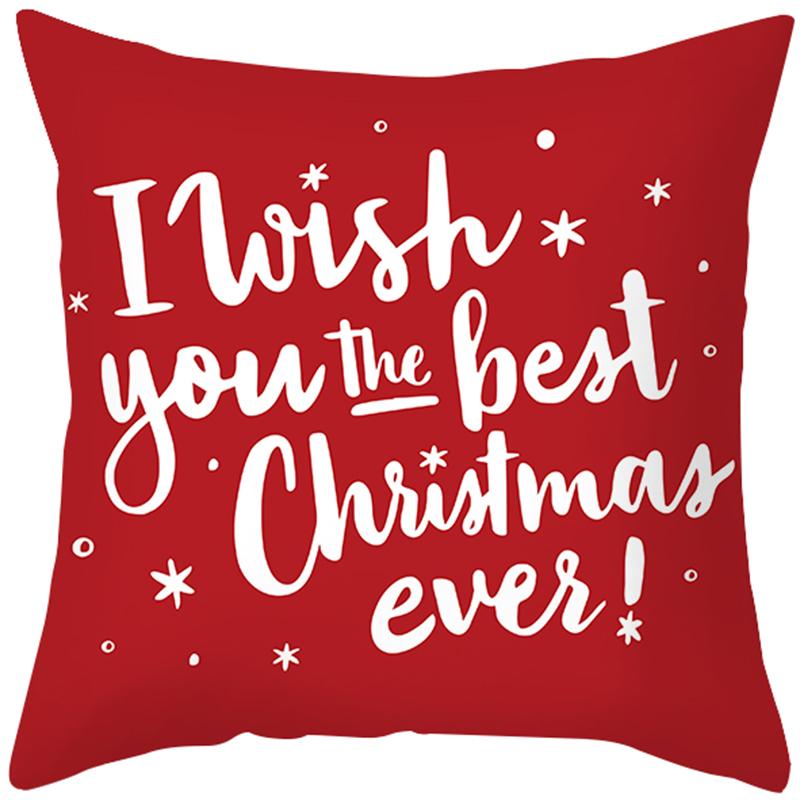 Christmas Red Christmas Decorations Printed Pattern Cushion Cover for Home Living Room Sofa Decoration Pillowcase