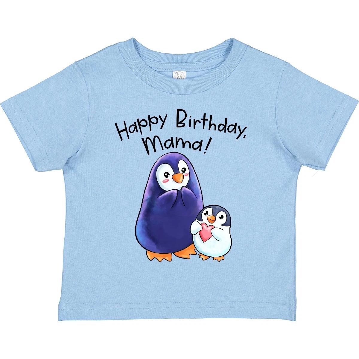 Inktastic Happy Birthday, Mama!- Cute Penguins Toddler T-Shirt Birthdays Penguin 100