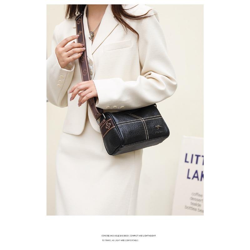 Skórzana torba damska Torba Prosty, modny, szeroki pasek na ramię Pojedyncza torba na ramię Crossbody Warstwa wierzchnia skóry wołowej