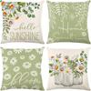 Pastoral Plants and Flowers Pillowcases Lavender Daisy Printed Linen Pillows Home Office