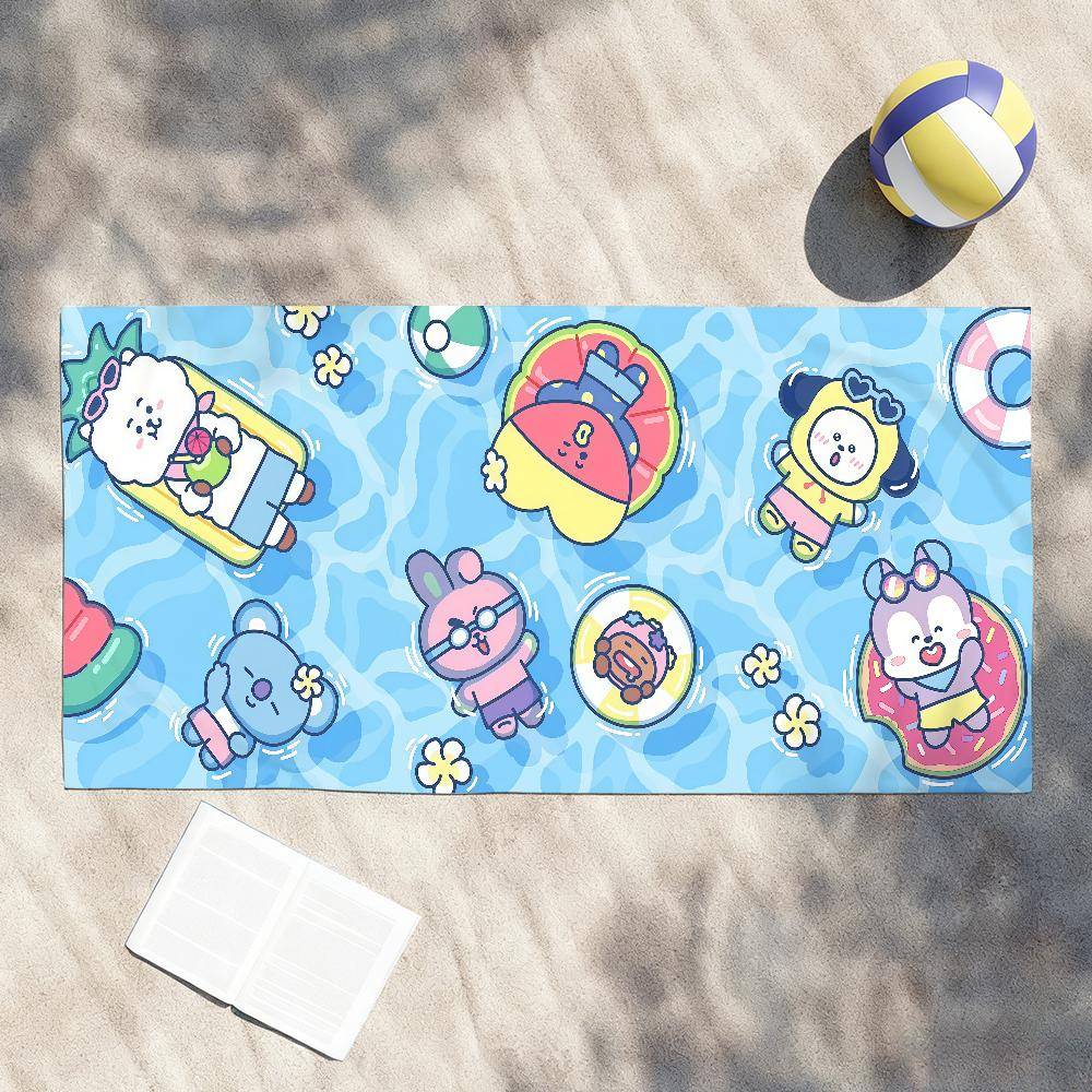 Cartoon cute B-BT 21 Towel Drying Bath Towel Applicable To Light Swimming Camping Yoga Beach Out